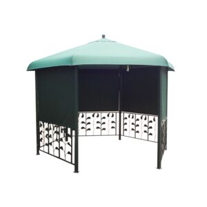 GAZEBO 3.5X3.5M ADJ. CURTIAN GRN FABRIC GAZEBO 3.5X3.5M ADJ. CURTIAN GRN FABRIC